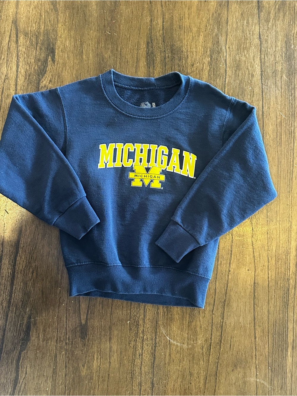 Michigan Wolverines Youth 6 8 Crewneck Sweatshirt Navy NCAA Retro